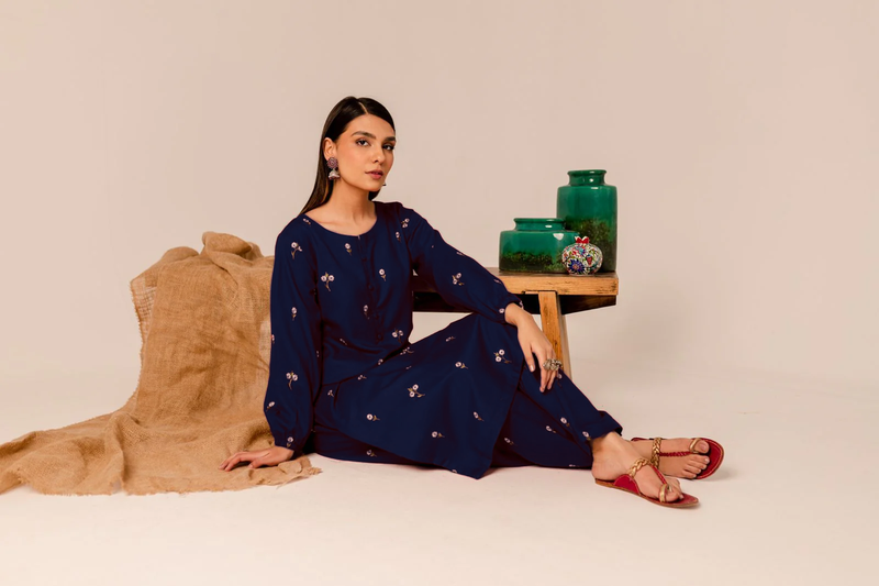 Reemi Blue 2Pc Embroidered Dress