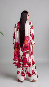 Pink floral printed kurta suit