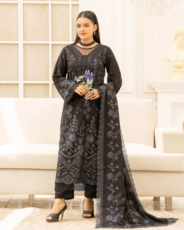 Aiza 3PC Embroidered Krandi Dress for Women – Elegant winter outfit with detailed embroidery, premium krandi fabric, and matching dupatta.