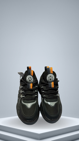 Kids black and orange sporty sneakers