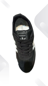 Kids Classic Stripe Sneakers – White, Black & Brown