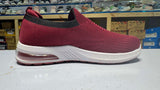 Maroon slip-on walking shoes for women