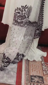 3 Pc BAREERA EMBROIDERED CHIFFON DRESS