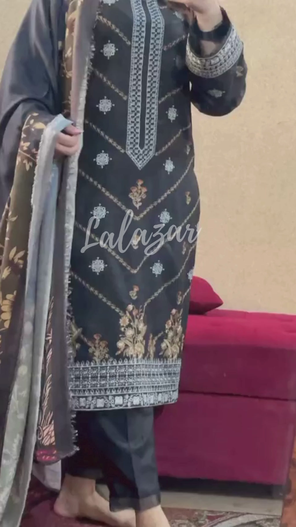 Mehak 3Pc Embroidered winter Dress