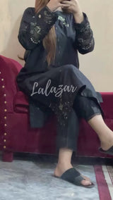 Black Afeefa 2Pc Winter Dress